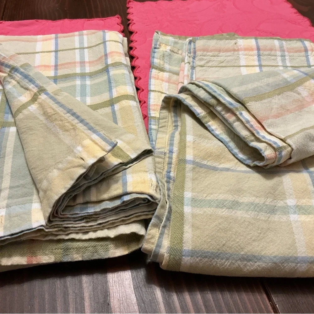 Pair of large Plaid Panels 72”/70”